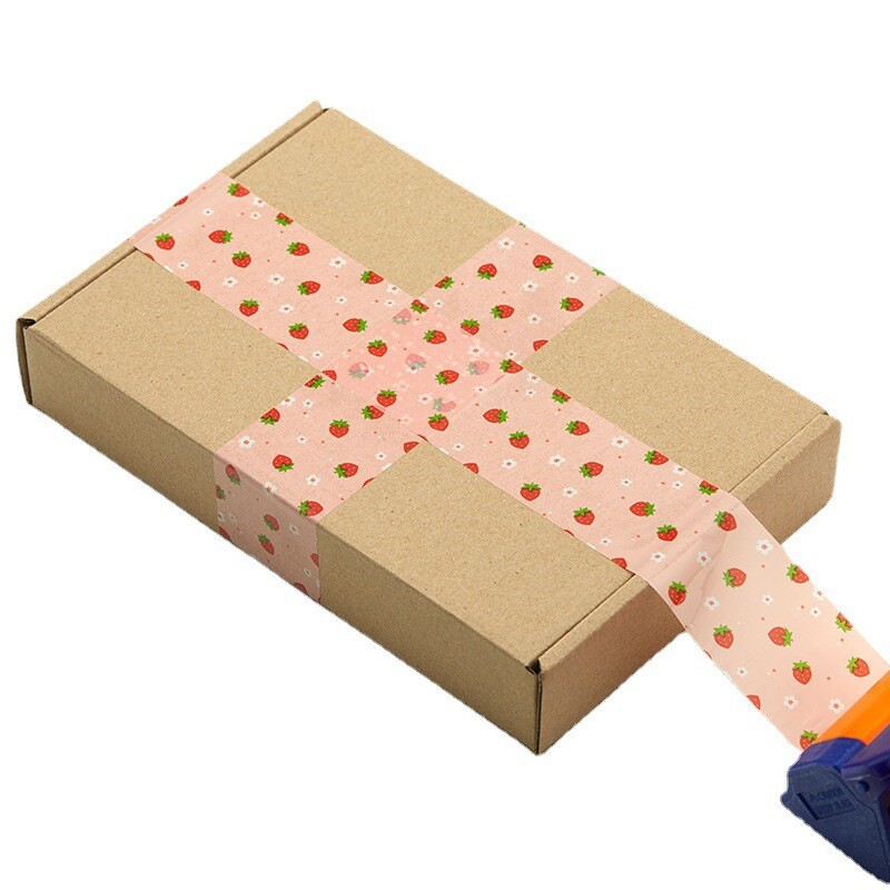 1 bucată 4,5 cm X 100 metri bandă adezivă de ambalare cu căpșuni pentru ambalare, transport, bandă de plastic pentru etanșare urzeală, consumabile cu ridicata