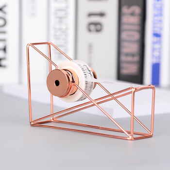 Rose Gold Hollow Tape Cutter Washi Storage Organizer Επιστολόχαρτα προμήθειες γραφείου JUN-28A