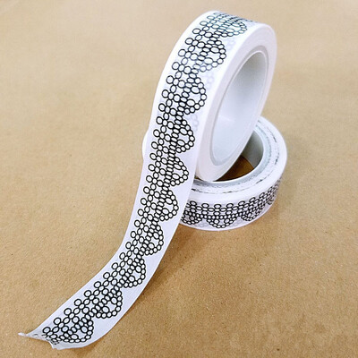 10 m 1x crno-bijela ljepljiva traka Japanska Washi traka Ukrasna traka DIY spomenar Papir za foto album Set maskirnih traka