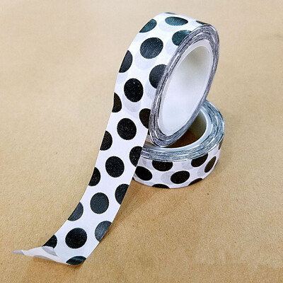 10 m 1x crno-bijela ljepljiva traka Japanska Washi traka Ukrasna traka DIY spomenar Papir za foto album Set maskirnih traka