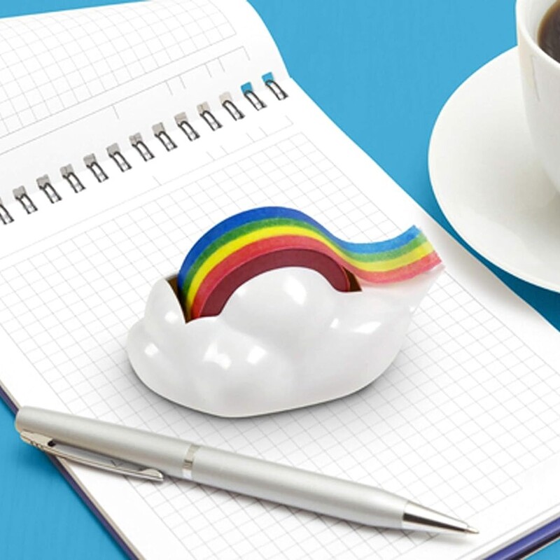 Rainbow teibi jaotur plastist saehamba lõikur Washi Tapes Maxium 18mm Lauakorraldaja Laud Kontor Kool F7490