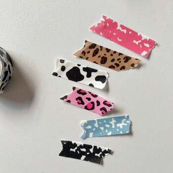 1Pc Ins Cute Milk Stripe Leopard Cows masking Washi Tape Διακοσμητική κολλητική ταινία με κουκκίδες Diy Scrapbooking Αυτοκόλλητο Ετικέτα Χαρτικά