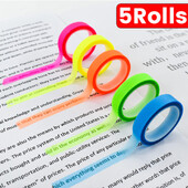 5 ролки Прозрачни самозалепващи се раздели за указатели Флуоресцентни маркери за страници Лепящи бележки Канцеларска лента Училищни канцеларски материали