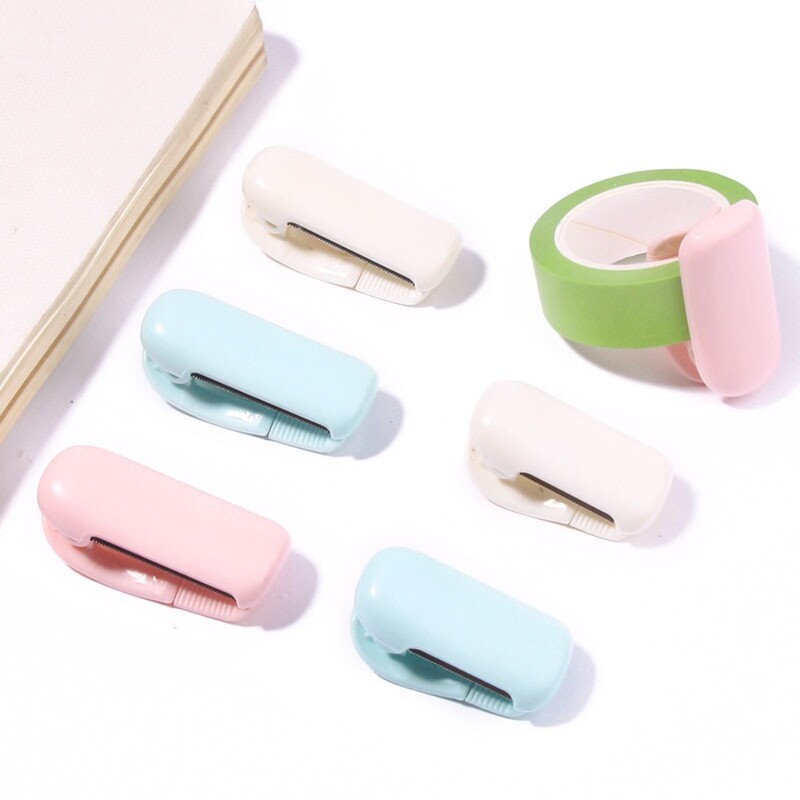 Mini paberilindi lõikamisklamber Teibilõikur Kunst DIY käsitöö Scrapbooking tööriist Kooli kirjatarvete lindi jaotur Organzier Kaasaskantav