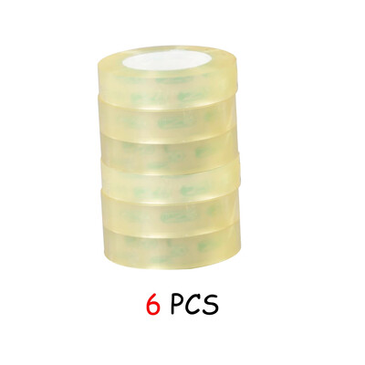 Bandă transparentă cu lățime de 15 mm 1/2/6 Role de bandă transparentă pentru școală Benzi adezive de birou ambalaj de etanșare de înaltă vâscozitate TMJ-001-15mm