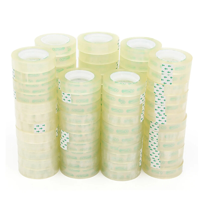 Bandă transparentă cu lățime de 15 mm 1/2/6 Role de bandă transparentă pentru școală Benzi adezive de birou ambalaj de etanșare de înaltă vâscozitate TMJ-001-15mm