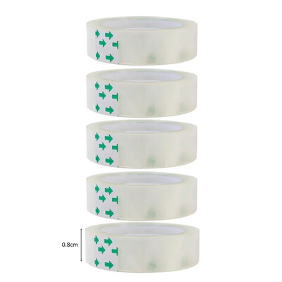 5-1 kom 18/12/8 mm prozirna ljepljiva traka Paket Alati Uredski pribor Školski pribor Pakiranje ljepljive trake za studente