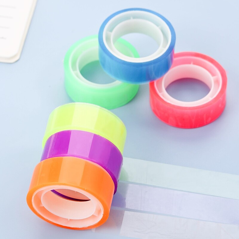 15 mm lai vikerkaarevärviline kleeplint, läbipaistev märgistus, dekoratiivne veekindel kunstiteoste jaoks mõeldud kontoritarvete jaoks