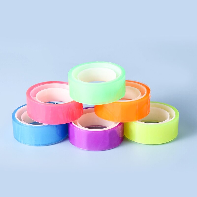 15 mm lai vikerkaarevärviline kleeplint, läbipaistev märgistus, dekoratiivne veekindel kunstiteoste jaoks mõeldud kontoritarvete jaoks