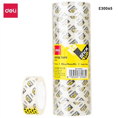 „Deli 8 Rolls“ permatoma raštinės reikmenų juosta „Traceless 2 Spec“ pakavimo juosta Stipri lipni juosta mokyklos biuro pakavimo reikmenims