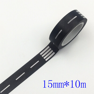 15 mm * 10 M черно-бяла форма на магистрала лента Washi лента залепваща лента Направи си сам стикер за скрапбукинг етикет маскираща лента