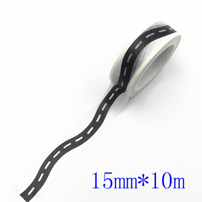 15 mm * 10 M черно-бяла форма на магистрала лента Washi лента залепваща лента Направи си сам стикер за скрапбукинг етикет маскираща лента
