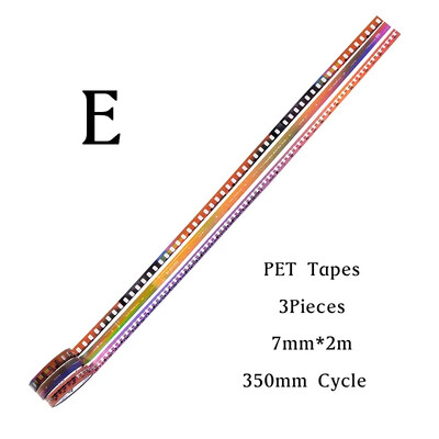 3tk/pakk 7mm*2m Vintage film PET-teibid DIY scrapbooking maskeerimislint kollaaž rämpsajakirjade loomingulised kirjatarvete teibid