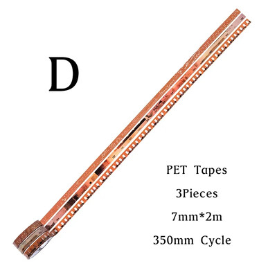 3tk/pakk 7mm*2m Vintage film PET-teibid DIY scrapbooking maskeerimislint kollaaž rämpsajakirjade loomingulised kirjatarvete teibid