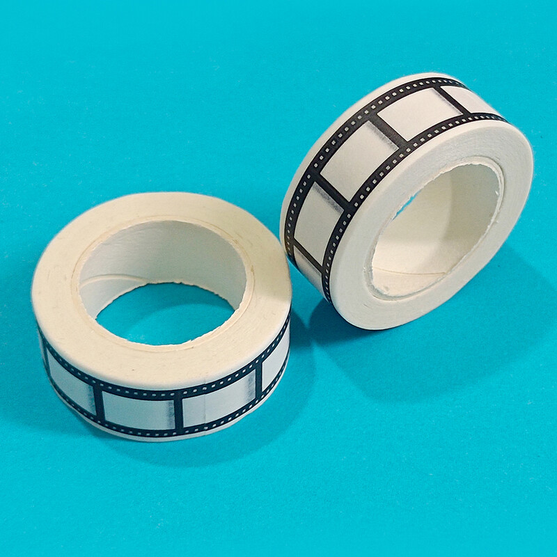 10M*15mm лента за печат на ролка на фотоапарата Скрапбук Направи си сам стикер Декорация Японска лента хартия Черно бели ръбове