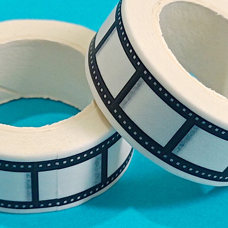 10M*15mm лента за печат на ролка на фотоапарата Скрапбук Направи си сам стикер Декорация Японска лента хартия Черно бели ръбове