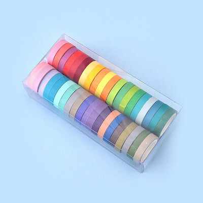 40 kom duginih jednobojnih japanskih maskirnih Washi ljepljivih papirnatih traka Ljepljivi ispis DIY Scrapbooking Deco Washi traka