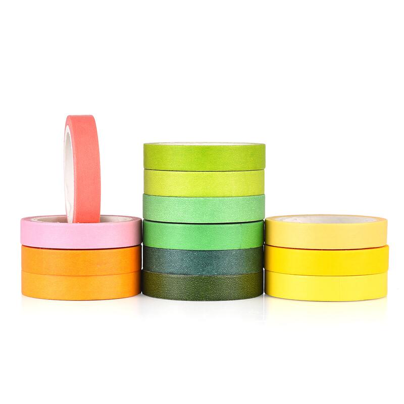 40 kom duginih jednobojnih japanskih maskirnih Washi ljepljivih papirnatih traka Ljepljivi ispis DIY Scrapbooking Deco Washi traka