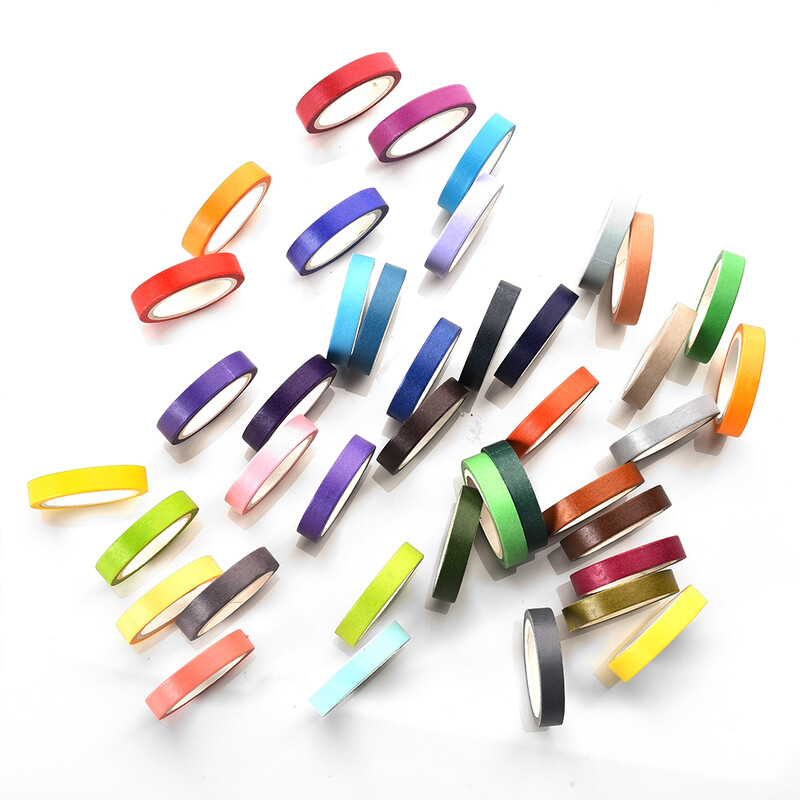 40 kom duginih jednobojnih japanskih maskirnih Washi ljepljivih papirnatih traka Ljepljivi ispis DIY Scrapbooking Deco Washi traka