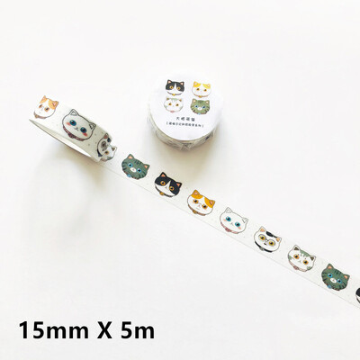 Slatka Kawaii preslatka mačka Ljepljiva papirna Washi traka Maskirna traka DIY naljepnica za spomenare