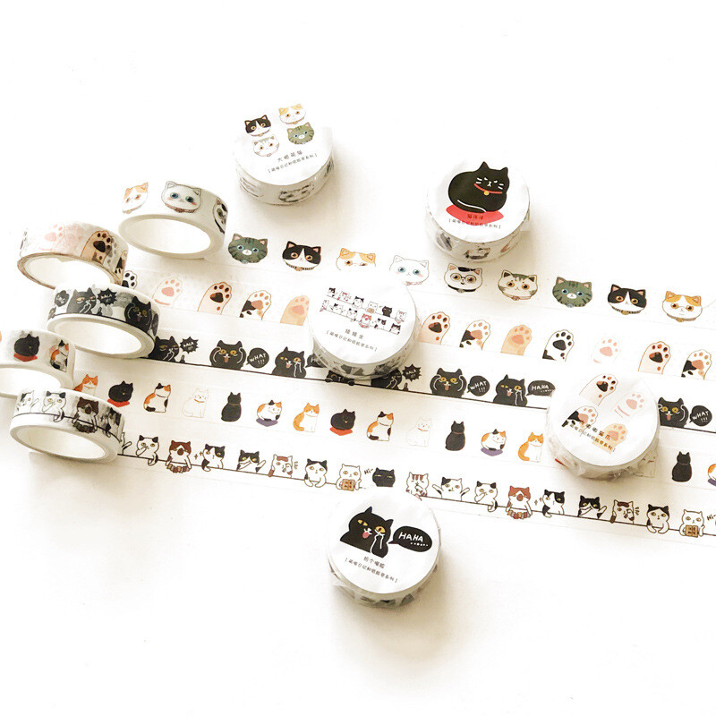 Armas Kawaii jumalik kassi kleeppaber Washi teip maskeerimisteip DIY scrapbooking stick etikett