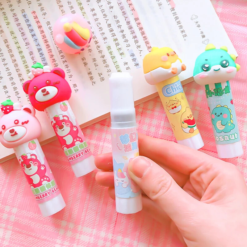 Προμήθειες γραφικής ύλης Kawaii Aesthetic αξεσουάρ γραφείου είδη γραφικής ύλης χαριτωμένα Cartoon Hand Work Μονόχρωμη συμπαγής κόλλα