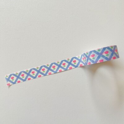 1 tk Pink Grid Cherry Flower Washi teip Dekoratiivne kleeplint Värviline maskeerimisteip kleebiste jaoks Scrapbooking DIY kirjatarvete teip