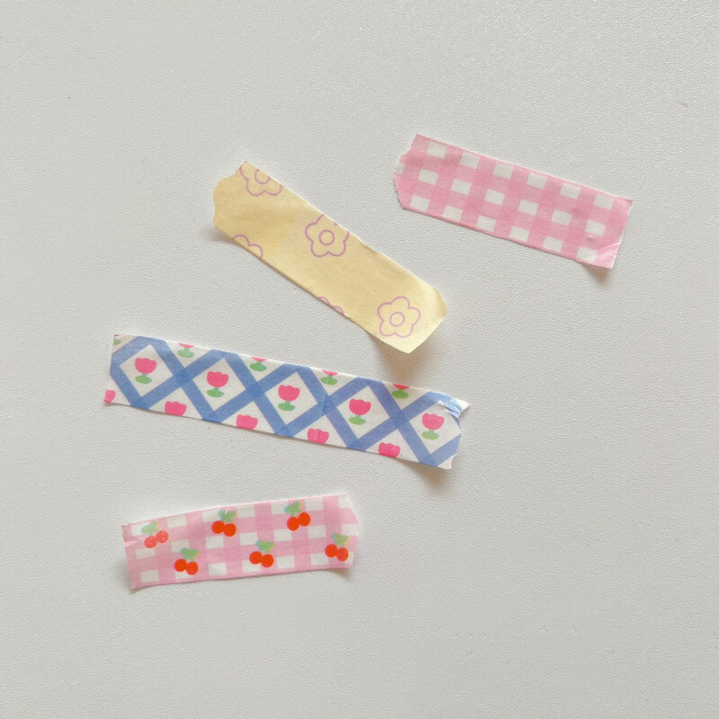 1 tk Pink Grid Cherry Flower Washi teip Dekoratiivne kleeplint Värviline maskeerimisteip kleebiste jaoks Scrapbooking DIY kirjatarvete teip