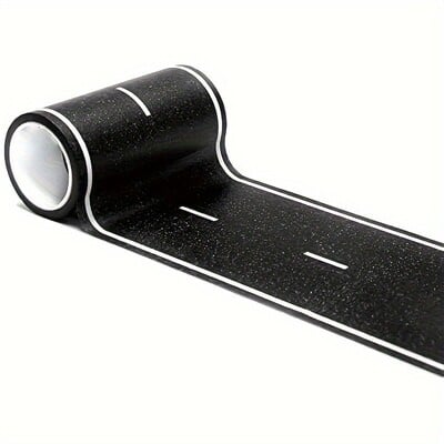 Korduvkasutatavad multifilmi maanteeraja kleebised Must teeteip peosõidu sisekujunduseks, eelkleebitud sädeleva viimistlusega automaatteemaline kaunistus