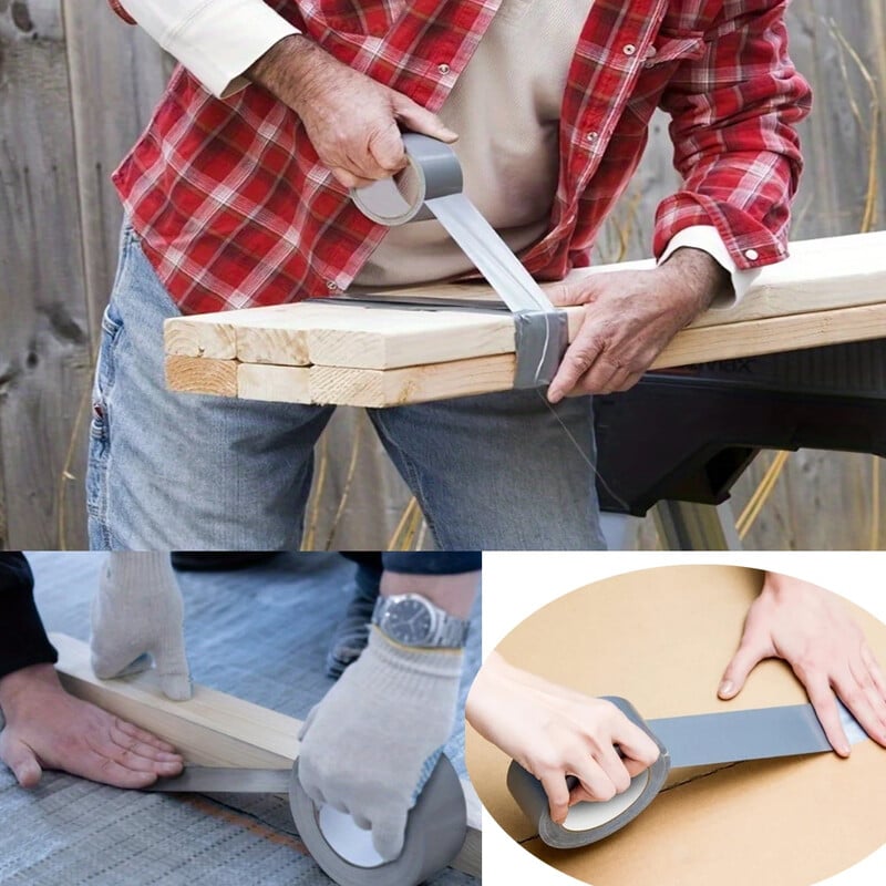 Veekindel tugeva kleeplindi pikkus 16,4/32,81/65,62 jalga hõbedane kleeplint Raske kanal pakkimiseks, tihendamiseks liikuv silt