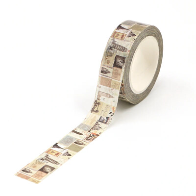 НОВО 1PC 10M Декоративни реколта Kraft Script Вестници Печати Карта Маскиране Washi Тиксо Залепващи стикери Сладък дневник Канцеларски материали