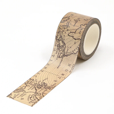 НОВО 1PC 10M Декоративни реколта Kraft Script Вестници Печати Карта Маскиране Washi Тиксо Залепващи стикери Сладък дневник Канцеларски материали