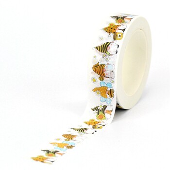 2023 ΝΕΟ 1 ΤΕΜ. 10M Διακοσμητικό Vintage Bees Hive Honey Flowers Gnomes Washi Tape Set for Journaling Masking Tape Cute Papeleria