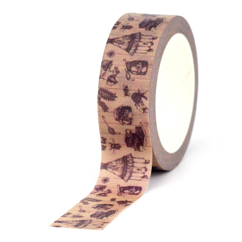 2023 JAUNS 1PC. 10 M Dekoratīvs vintage bites strops medus ziedi rūķi Washi lentes komplekts žurnālu rakstīšanai Maskēšanas lente Cute Papeleria