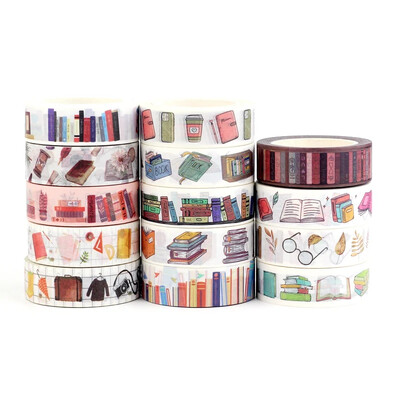 1 db 10M Deco Books Makeups Paper Washi Tape Set Planner Scrapbooking Ragasztó Maszkolószalag Kawaii Papeleria Iskolaszerek