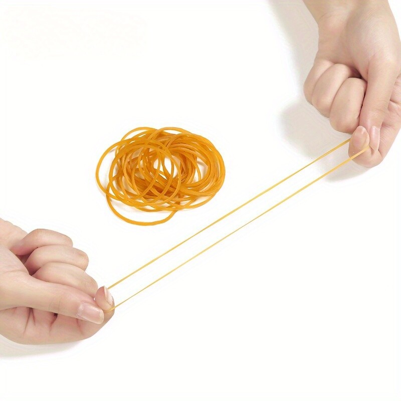 Augsti elastīga dzeltena gumijas lente - komplektā 100/300/666 gabali, ar diametru 38 milimetri, izturīga dabīgā kaučuka, piemērota