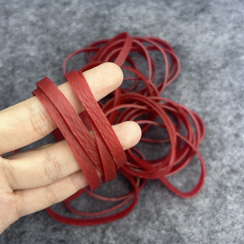 100 vnt Raudonos spalvos elastinės guminės juostos Namų biuras Mokyklos Kanceliarinės prekės Pakuotė Kaklaraištis Tamprus Tvirtas elastinės juostos