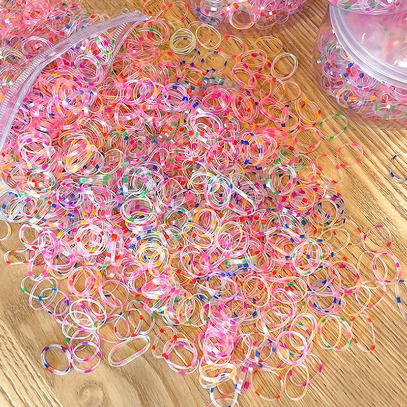 2000 vnt/komplektas mergaičių guminė juostelė nekenkia plaukams maži vaikiški šerpetojimai galvos virvė Miela kūdikio spalvos galvos apdangalas skersmuo 15 mm