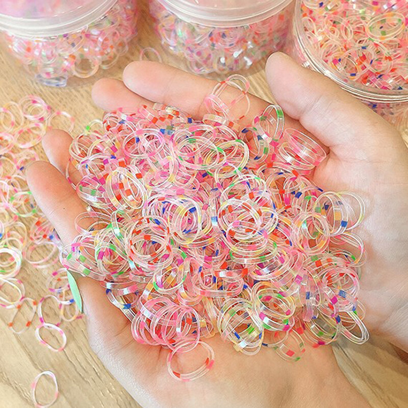 2000 vnt/komplektas mergaičių guminė juostelė nekenkia plaukams maži vaikiški šerpetojimai galvos virvė Miela kūdikio spalvos galvos apdangalas skersmuo 15 mm