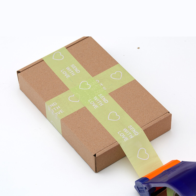 4.5cmx100M Предупредителна запечатваща лента Изпратете с любов Печатна запечатваща залепваща лента Карикатура Сладка куриерска опаковъчна лента упаковочный