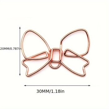 10 ΤΕΜ. Ειδικού σχήματος με παπιγιόν συνδετήρες χαρτιού Διακοσμητικά μεταλλικά δημιουργικά σφιγκτήρες χαρτιού Χρυσό σελιδοδείκτη Κλιπ γραφείου/σχολείου