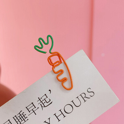 1 buc. Agrafă metalică în formă de morcov, în formă de mazăre, semn de carte, agrafă, accesorii pentru școală, rechizite de birou