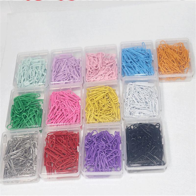 Cutie Agrafă colorată Agrafe metalice Agrafă pentru notițe Semne de carte Papetarie Accesorii de birou Rechizite școlare Lungime 18mm/50mm