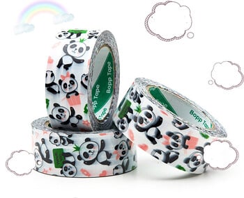 4,5cm 100M Cartoon Cute Panda Patterns Αυτοκόλλητη ταινία υψηλού ιξώδους υψηλής αντοχής DIY Ταινία συσκευασίας δώρου