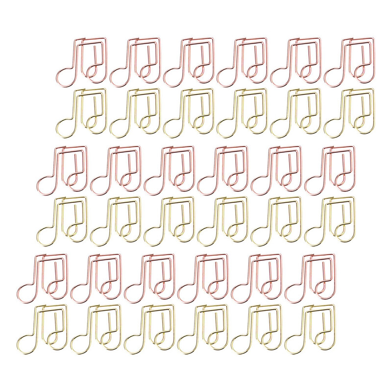 40 buc. Agrafe pentru hârtie Moon Note Agrafe muzicale Marcaj metalic colorat pentru birou