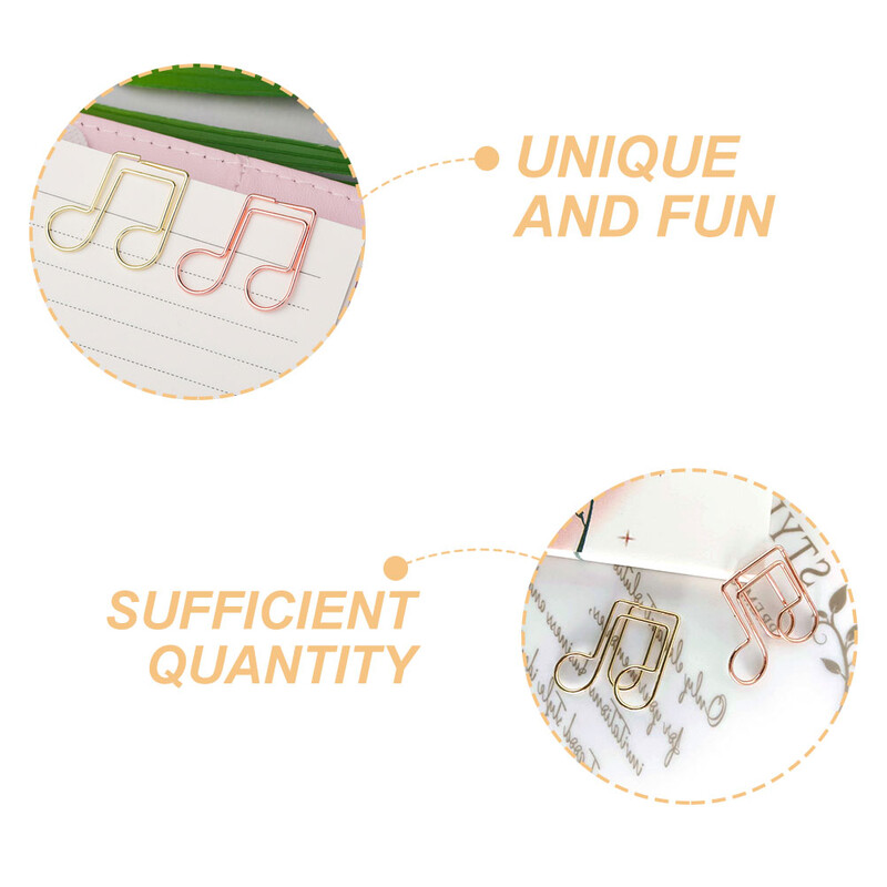 40 buc. Agrafe pentru hârtie Moon Note Agrafe muzicale Marcaj metalic colorat pentru birou