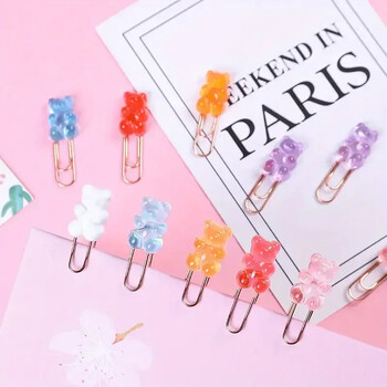 14 τεμ. Bear Paper Clip Kawaii Document Clips Χρώματα Memo Clips Binder Διακοσμητικά κλιπ σελιδοδεικτών Δώρο για Σχολικούς μαθητές Γραφείο