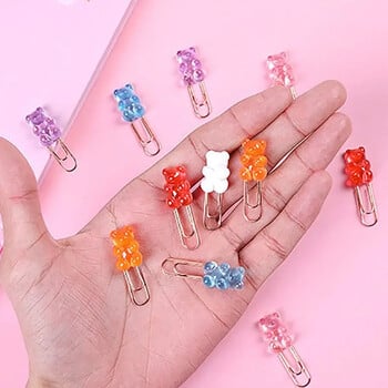 14 τεμ. Bear Paper Clip Kawaii Document Clips Χρώματα Memo Clips Binder Διακοσμητικά κλιπ σελιδοδεικτών Δώρο για Σχολικούς μαθητές Γραφείο