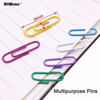 100 τεμ. καρφίτσες θήκη για κλιπ χαρτιού Dispenser Bulticolor pinch Clips Καρφίτσες για τα μαλλιά Fine Office School Binding Supplies 28*8mm