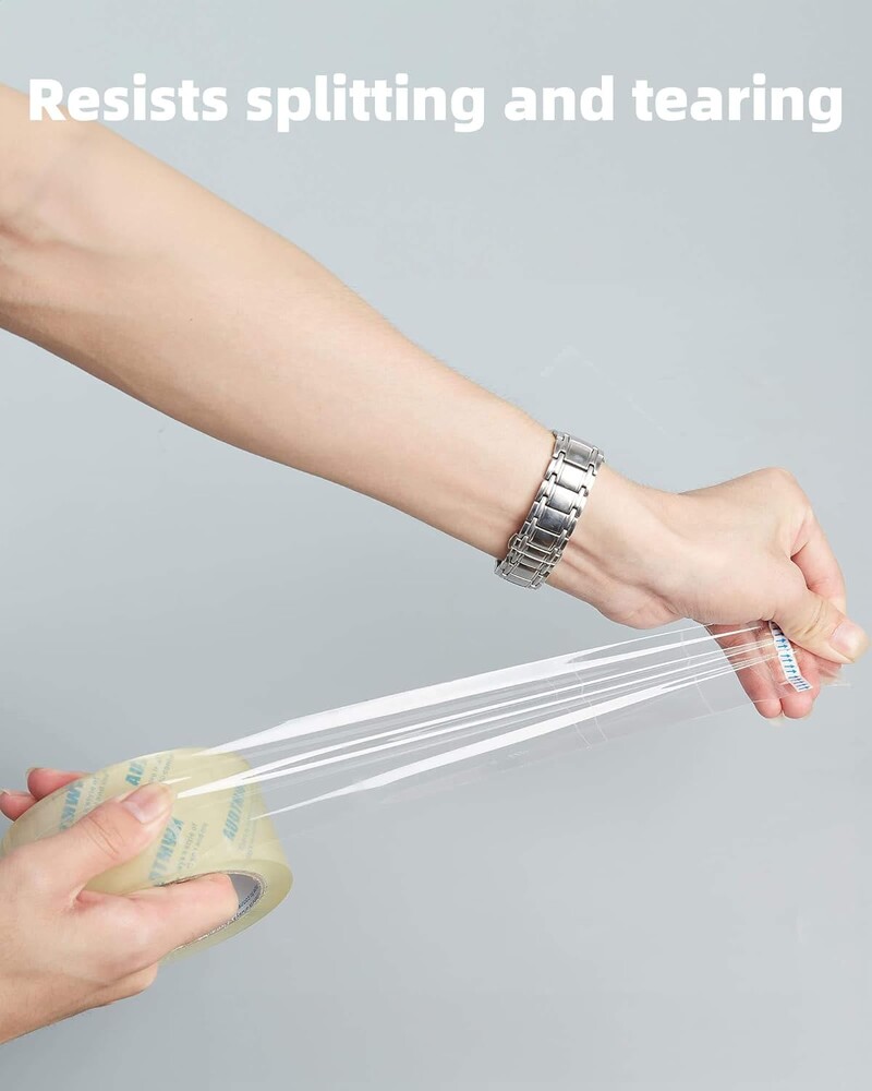 2 ролки Опаковъчна лента Прозрачна лента Нетоксична акрилна лепилна лента Опаковъчен инструмент Направи си сам Училищен офис Домашна опаковка Изрезка